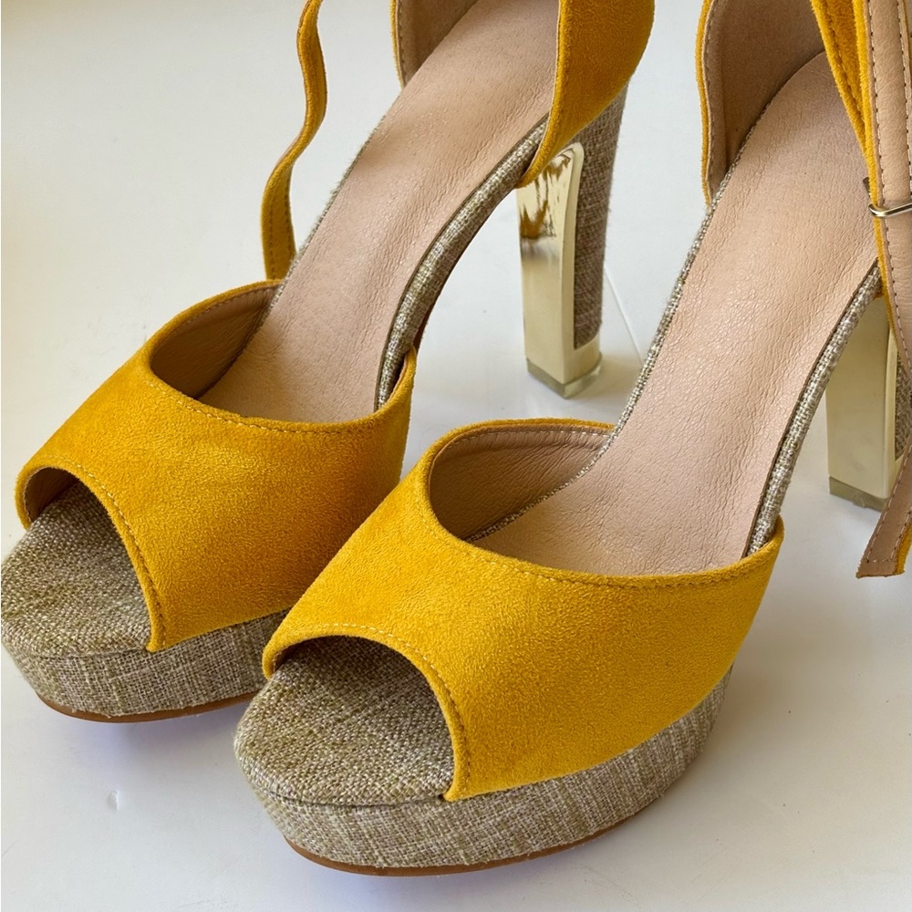 Elegant Yellow Platform Heels
